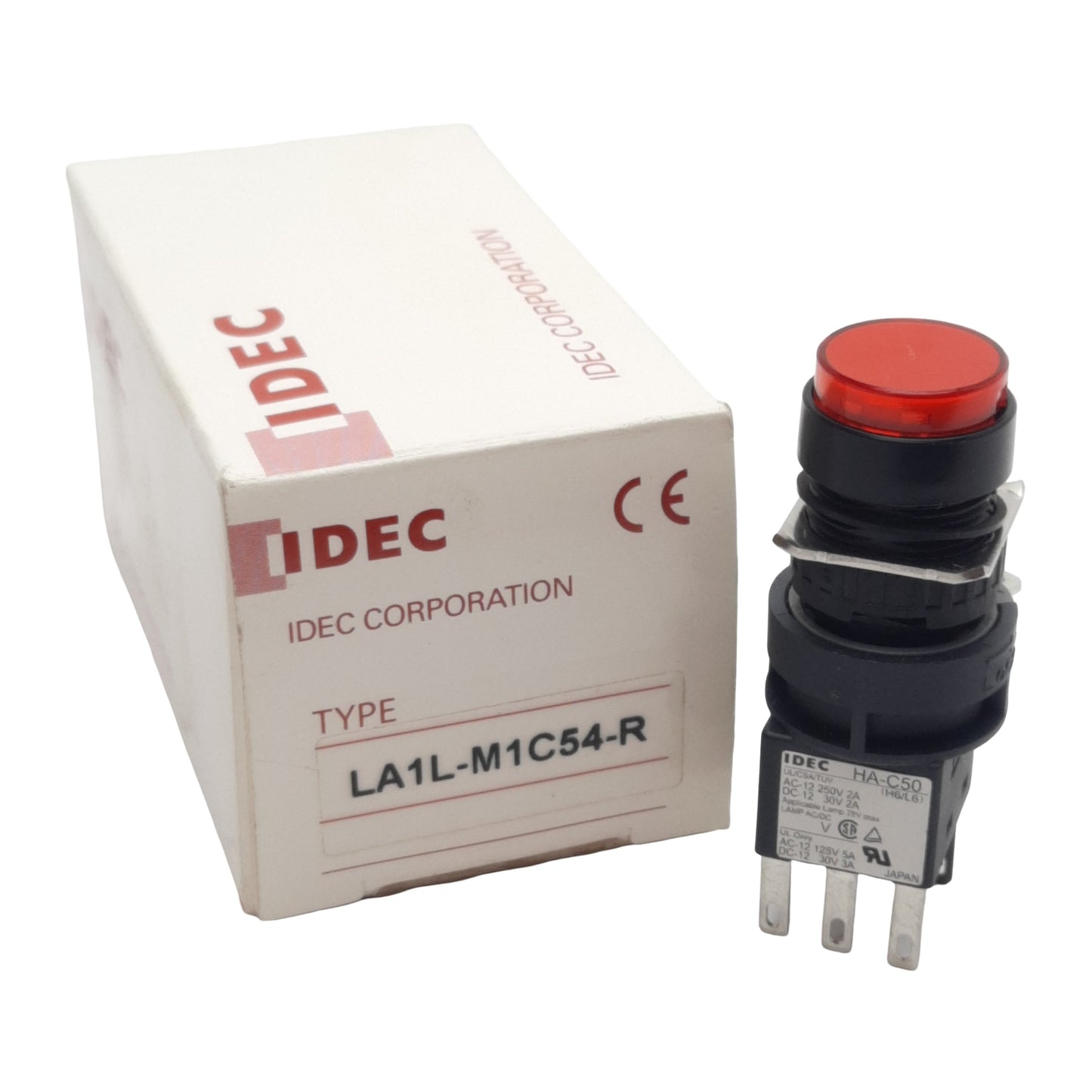 New Idec LA1L-M1C54-R Red Illuminated Pushbutton, SPDT, 2A 30VDC/250VAC, ø16mm