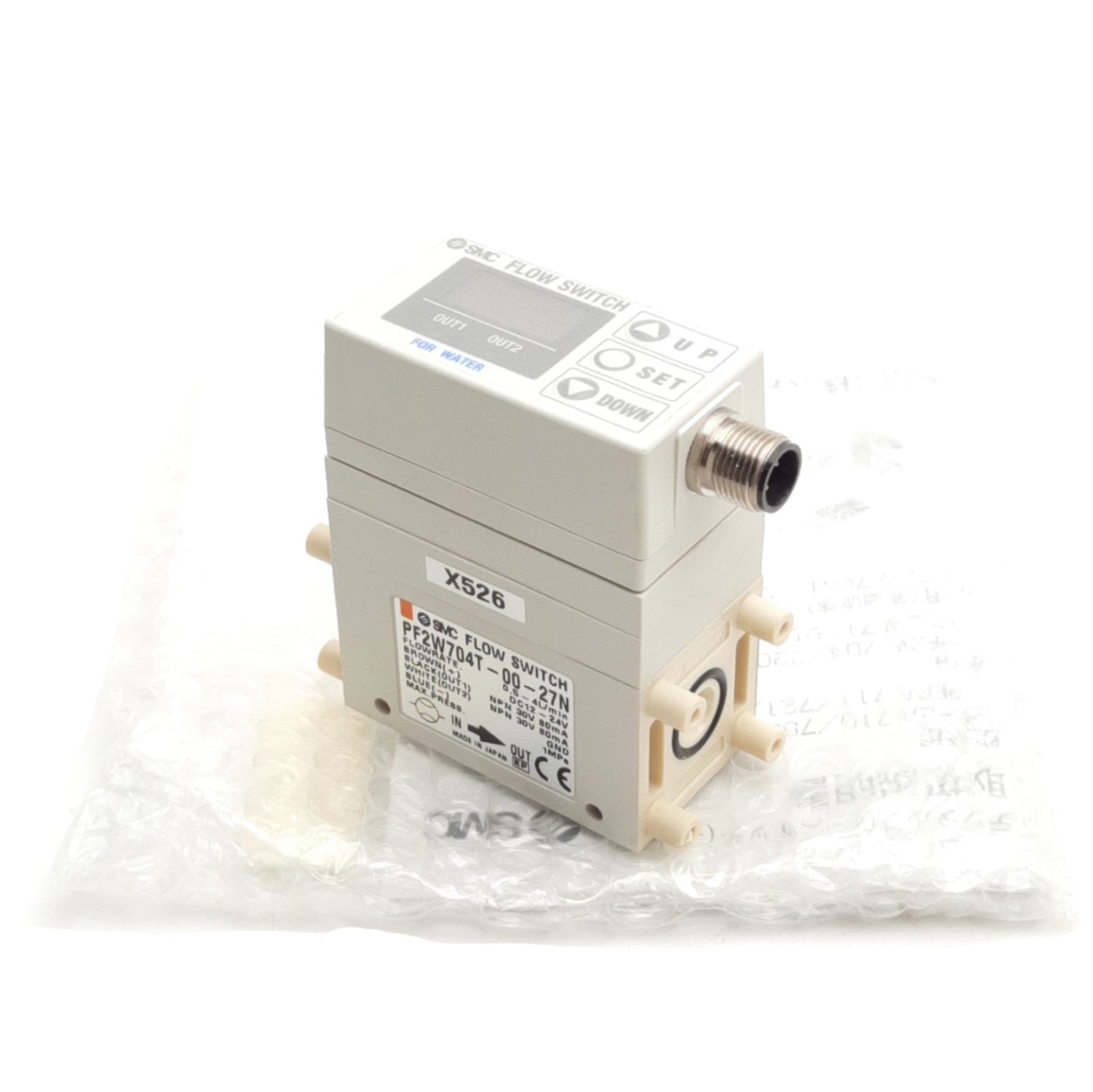 New SMC PF2W704T-00-27N-X526 Digital Flow Switch For Water, 0.5-4L/min, 12-24VDC