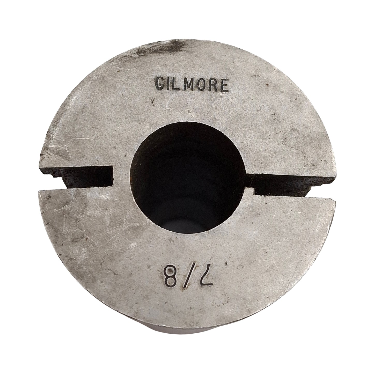 Used Gilmore Chuck Collet Reducer Sleeve, Steel, ø7/8in ID x ø2in OD, 3.85in Long