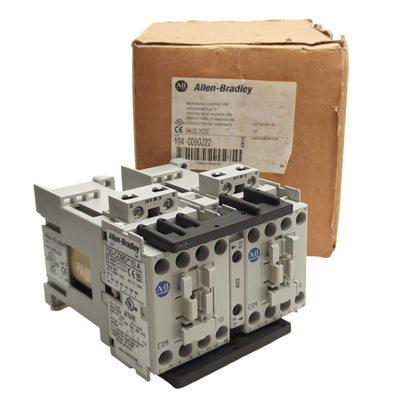 New Allen Bradley 104-C09DJ22 Reversing Contactor 3-P 690VAC 32A Contact, 24VDC Coil