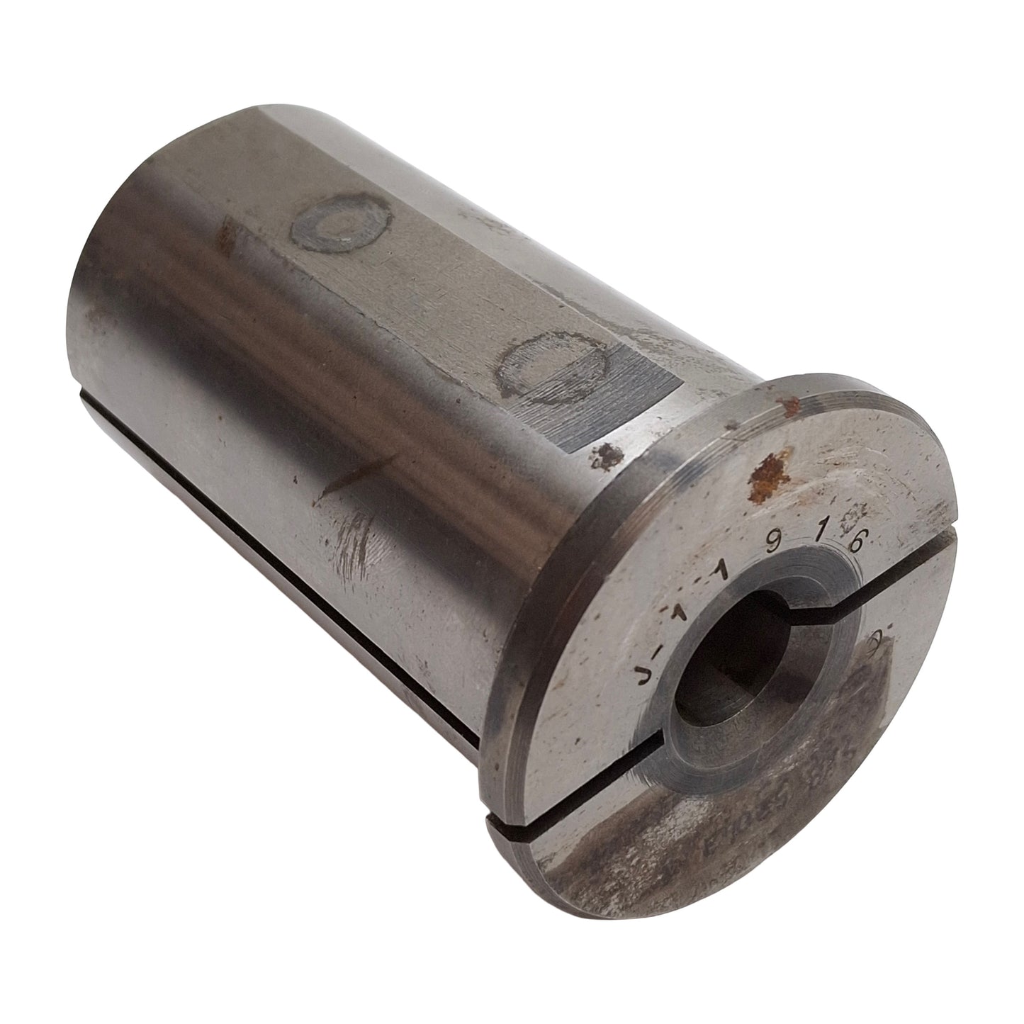 Used CNC Chuck Collet Reducer Sleeve, Steel, ø5/8in ID x ø2in OD, 3.8in Long