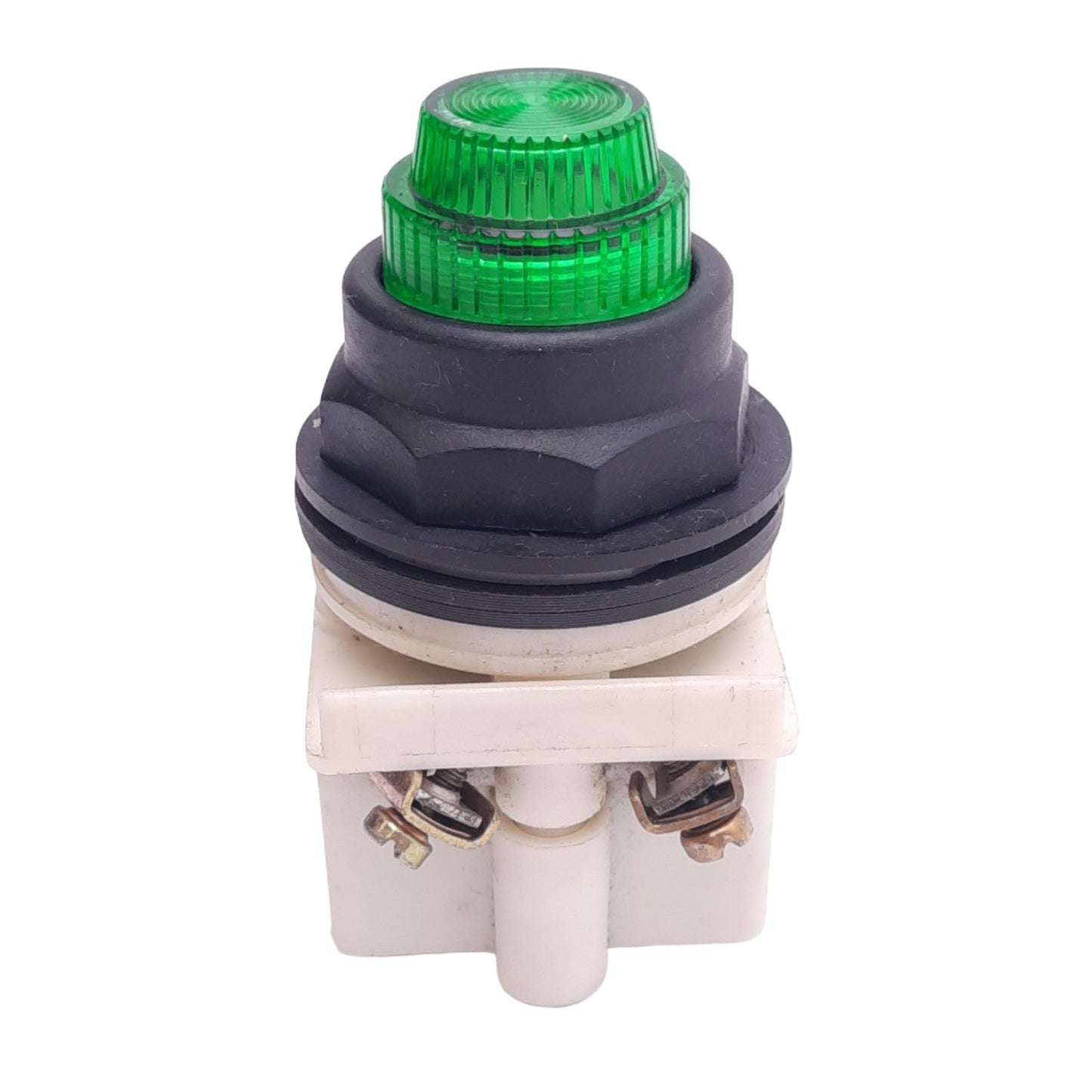 Used Square D 9001KM38LG Green Illuminated Push Button Switch, ø30mm, 120VAC/DC Lamp