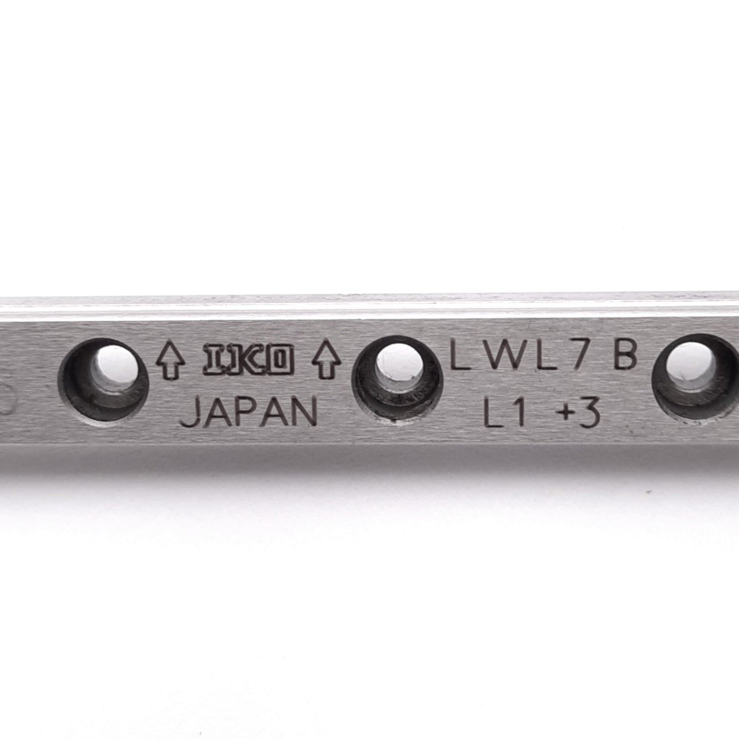 Used IKO LWL7B (3x) Miniature Linear Guide Blocks w/ 7x160mm Rail, 1890N Max Load
