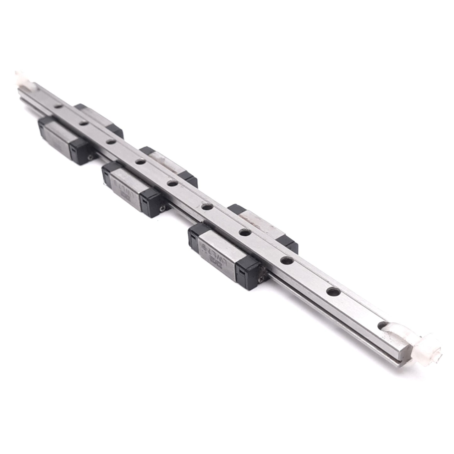 Used IKO LWL7B (3x) Miniature Linear Guide Blocks w/ 7x160mm Rail, 1890N Max Load
