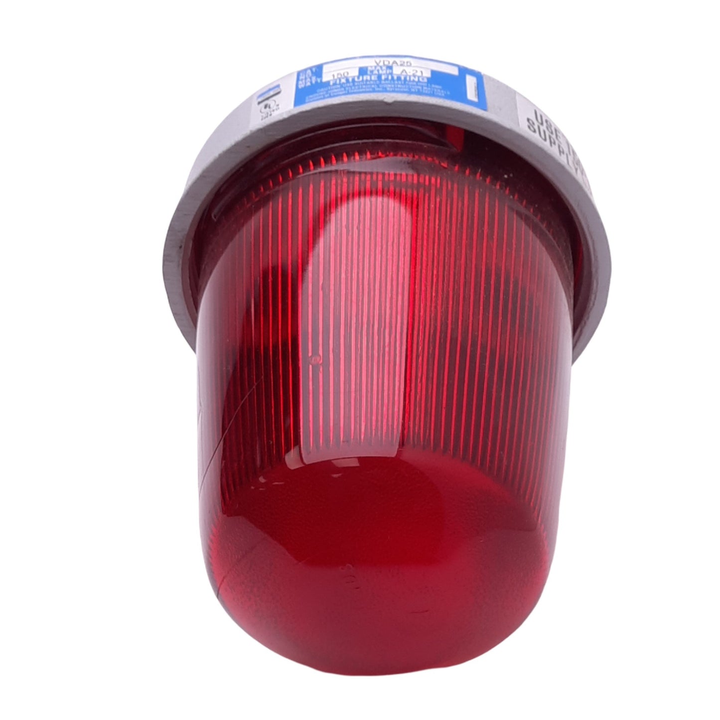 Used Eaton VDA25 Crouse-Hinds Vaporgard Red Light Fixture, 120VAC, 150W Max, 3/4" NPT