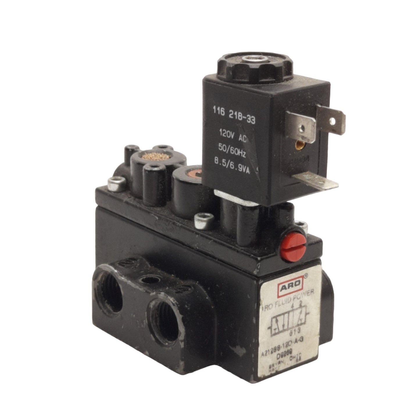 Used Aro A212SS-120-A-G Solenoid Valve 4/2 Way, 1/4in NPT, 150psi, 120VAC Coil