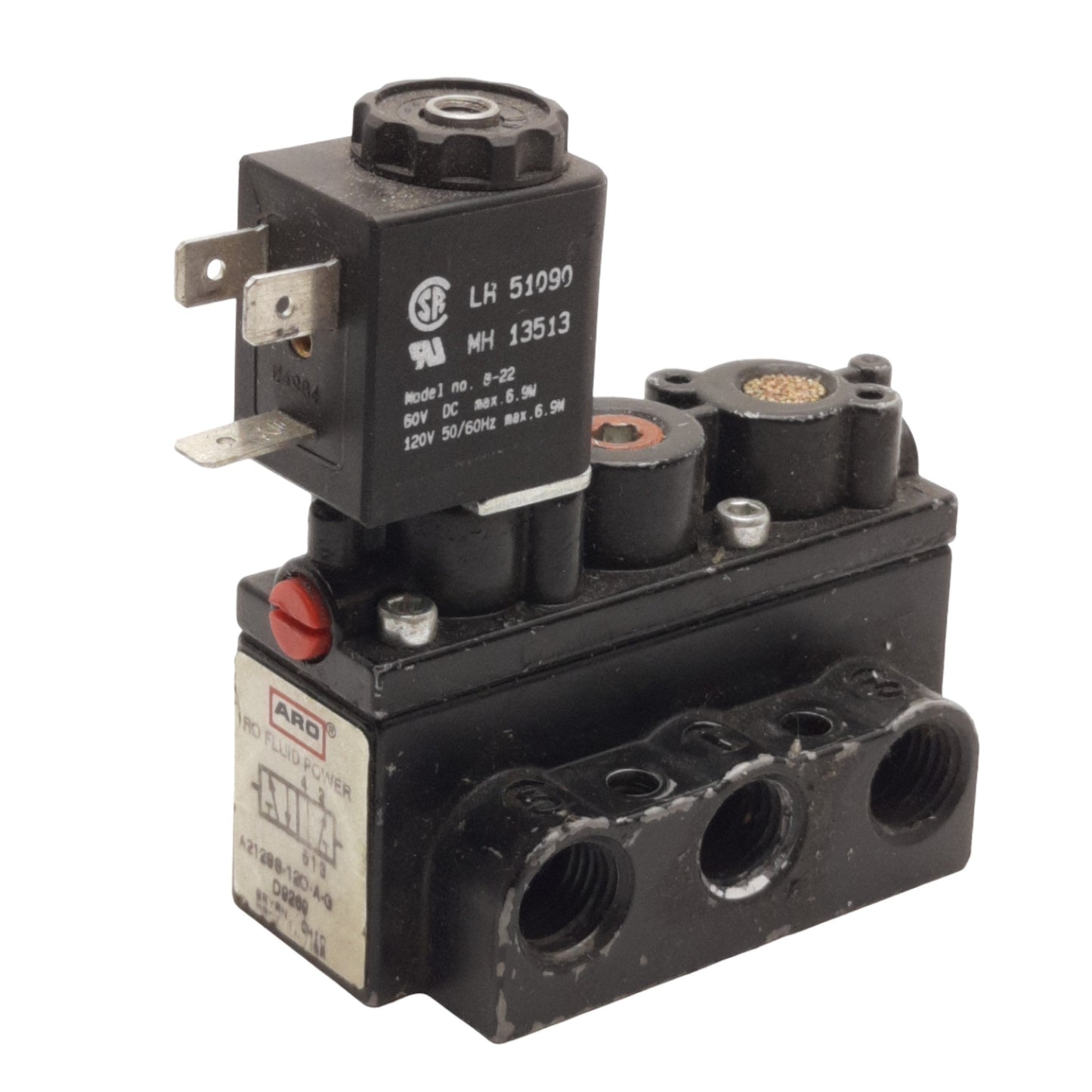 Used Aro A212SS-120-A-G Solenoid Valve 4/2 Way, 1/4in NPT, 150psi, 120VAC Coil