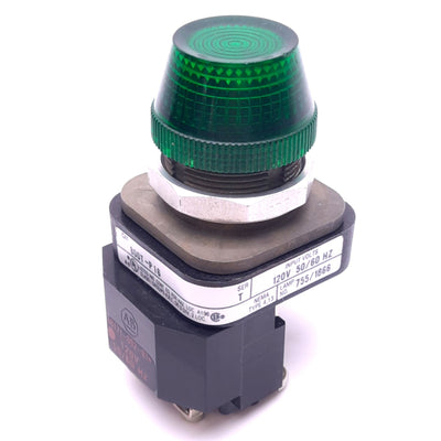 Used Allen Bradley 800T-P16 T Green Indicator Pilot Light, ø30mm, 120VAC Lamp