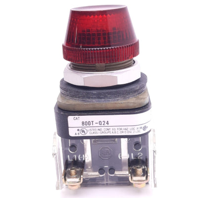 Used Allen Bradley 800T-Q24R T Red Indicator Pilot Light, ø30mm, 24VAC/DC, *No Bulb