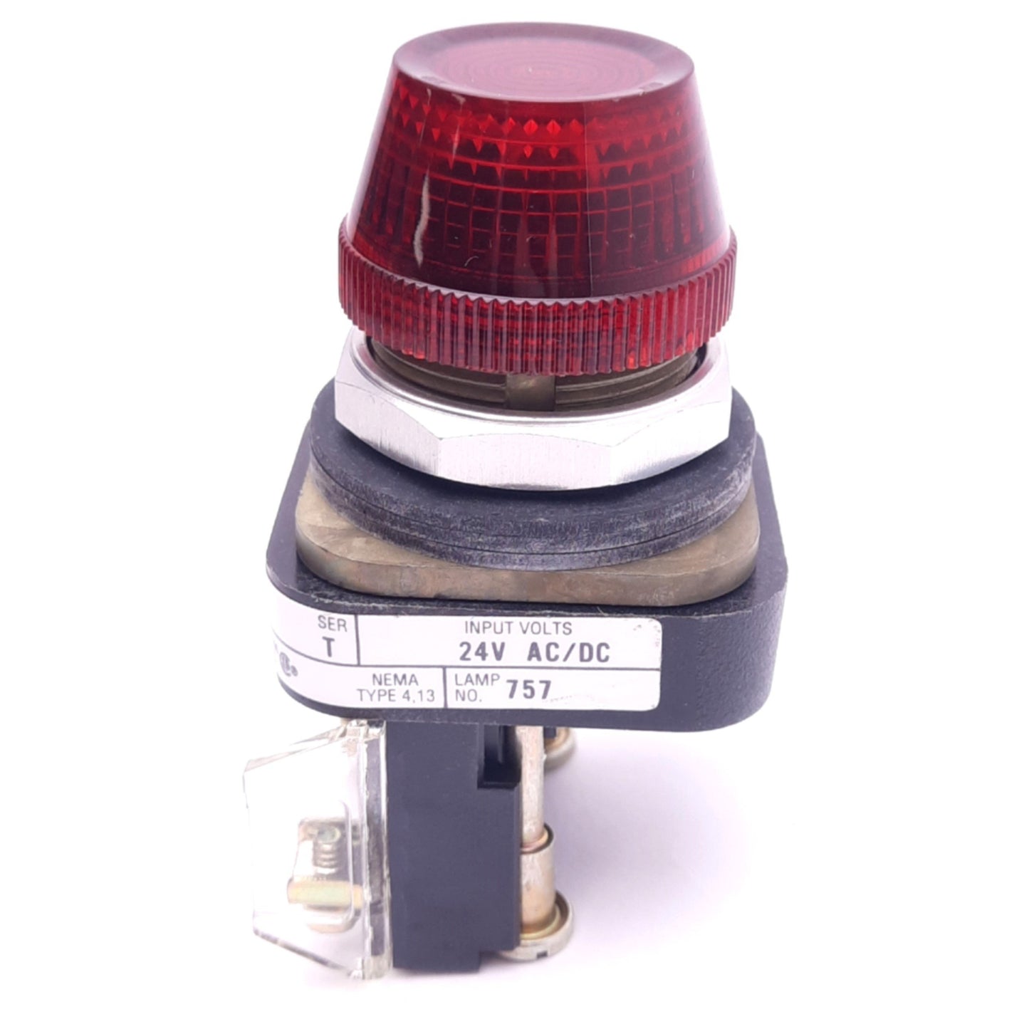 Used Allen Bradley 800T-Q24R T Red Indicator Pilot Light, ø30mm, 24VAC/DC, *No Bulb