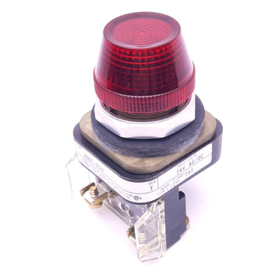 Used Allen Bradley 800T-Q24R T Red Indicator Pilot Light, ø30mm, 24VAC/DC, *No Bulb