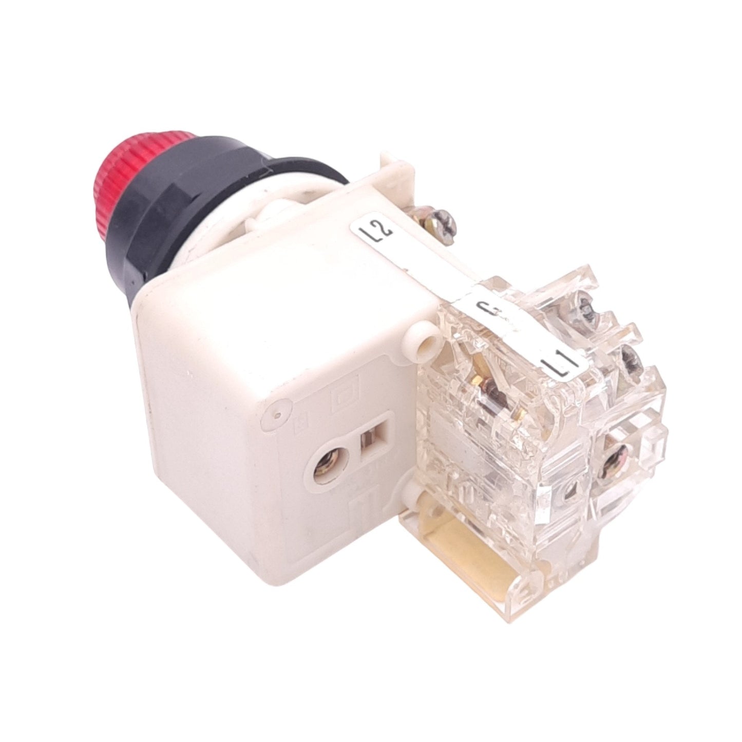 Used Square D 9001KM38LR Red Illuminated Pushbutton, ø30mm, 1NO 1NC, 600VAC 10A Max