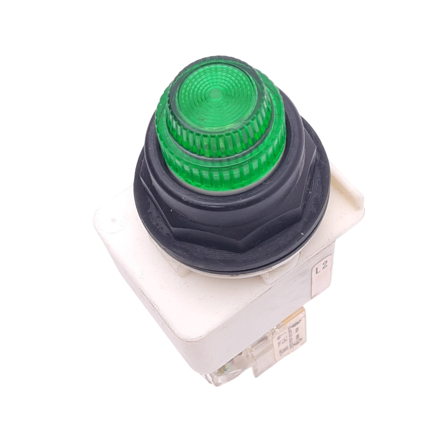 Used Square D 9001KM38LG Green Illuminated Pushbutton, ø30mm, 1NC 1NO, 120VAC/DC Lamp