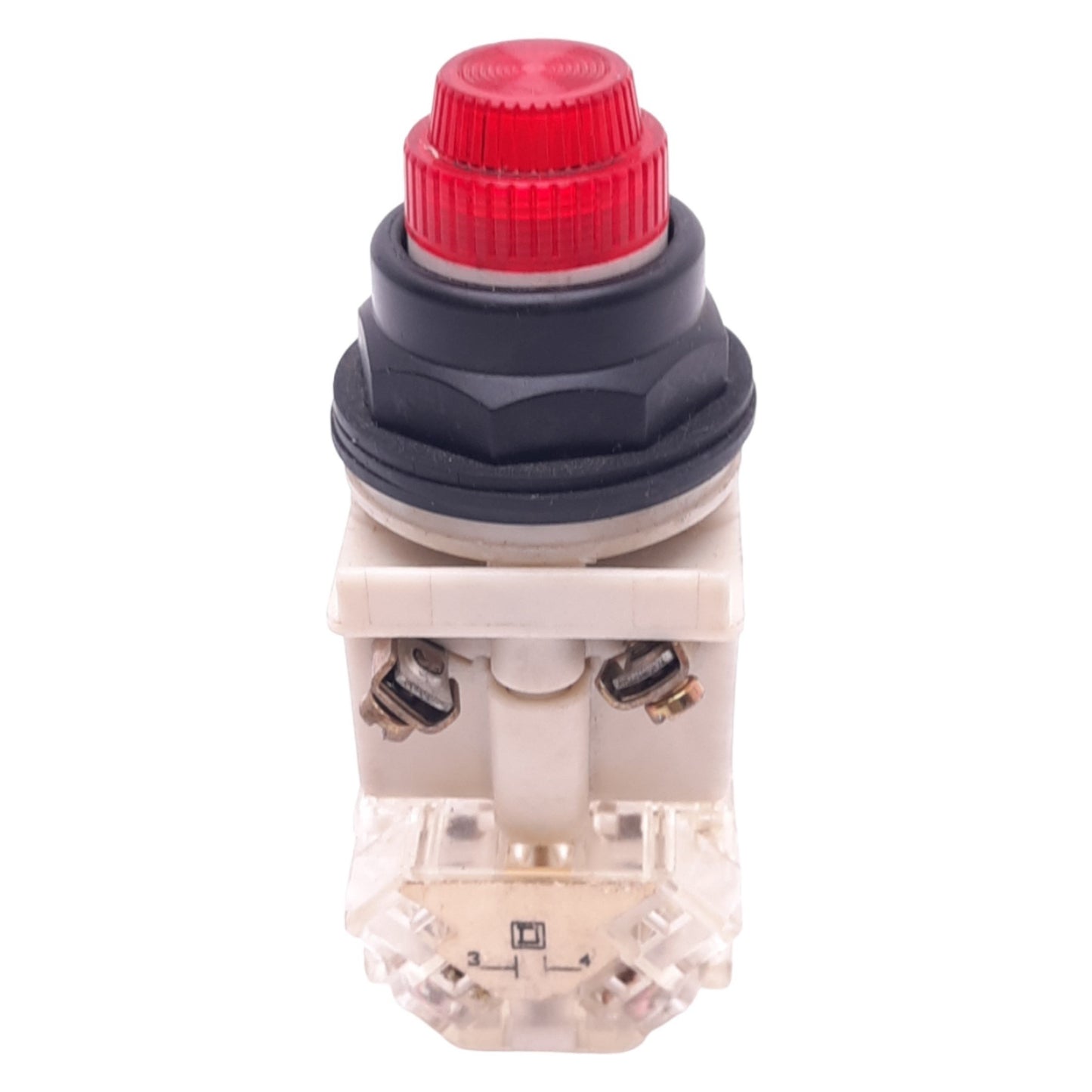 Used Square D 9001KM38LR Red Illuminated Pushbutton, ø30mm, 1 N.O., 600VAC 10A Max