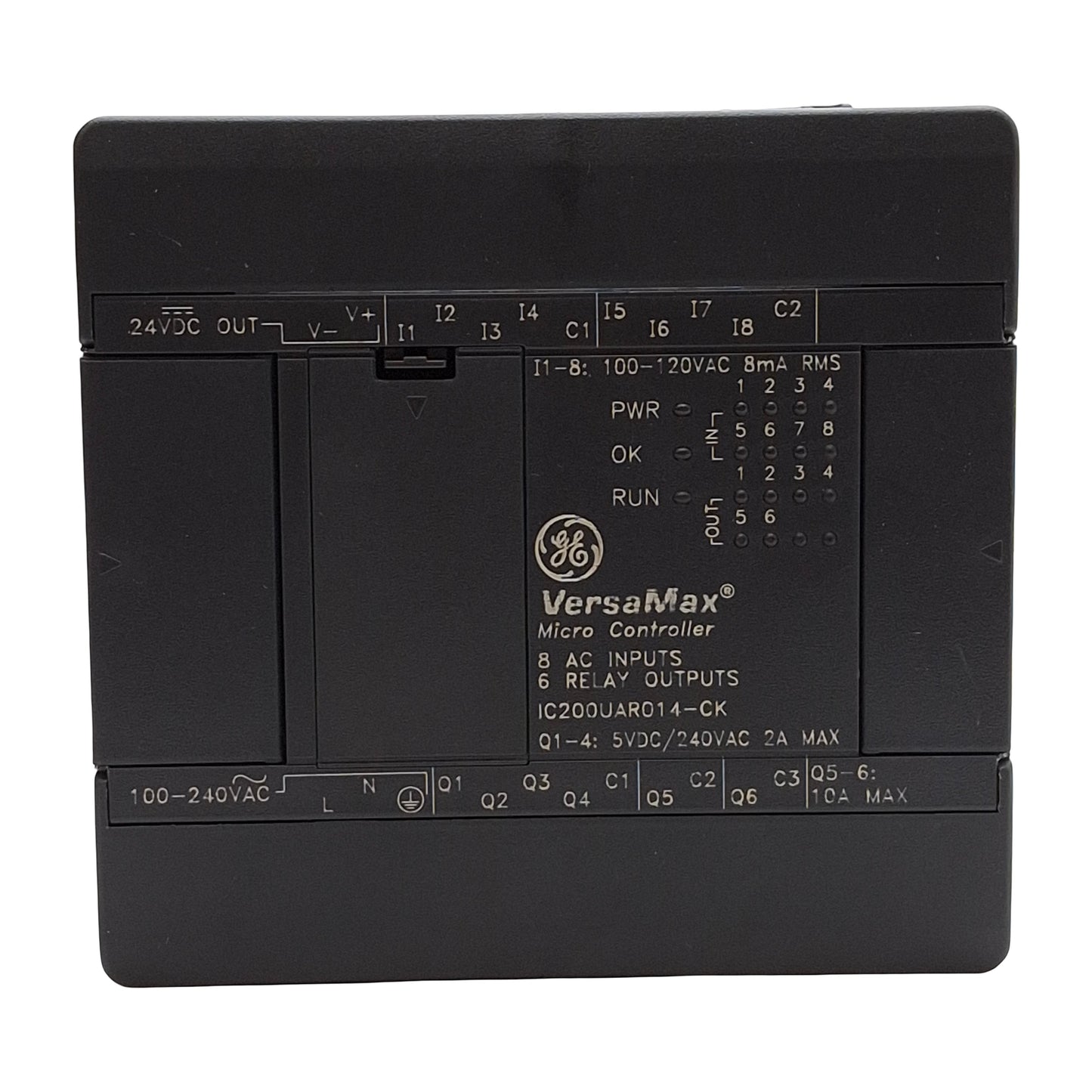 Used GE IC200UAR014-CK VersaMax Micro Controller PLC, 8 AC Inputs, 6 Relay Outputs