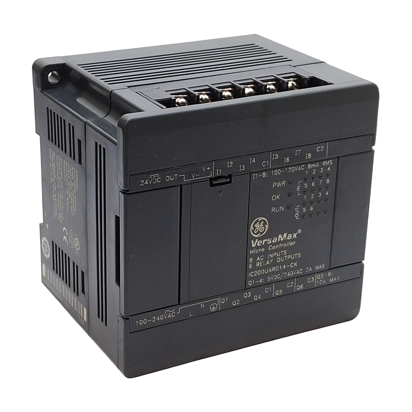 Used GE IC200UAR014-CK VersaMax Micro Controller PLC, 8 AC Inputs, 6 Relay Outputs