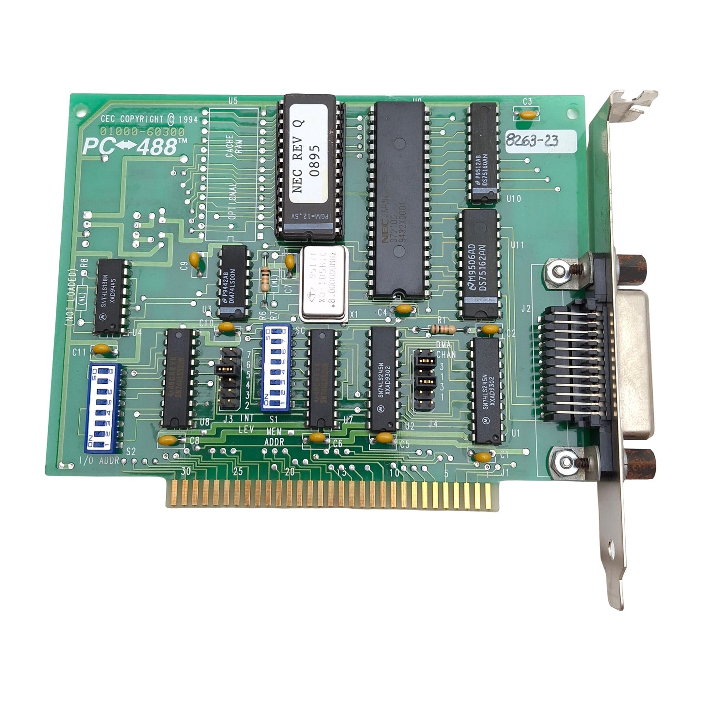 Used CEC PC-488 01000-60300 Rev C General Purpose Interface Bus Card IEEE-488 ISA Bus
