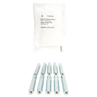 New Lot of 10 RAF Electronic Hardware 2262-1032-S-12 Hex Standoff 2in, 10-32