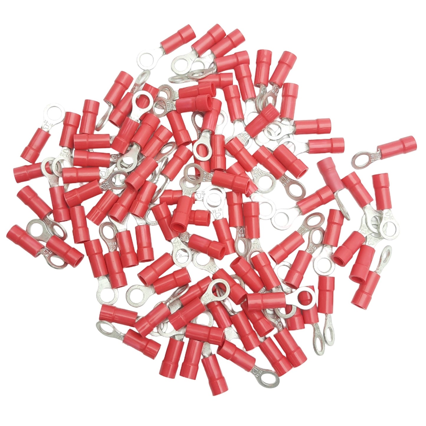 New Lot of 100 Panduit PV18-10R-MY Ring Terminal Vinyl, #10 Stud, 18AWG-22AWG