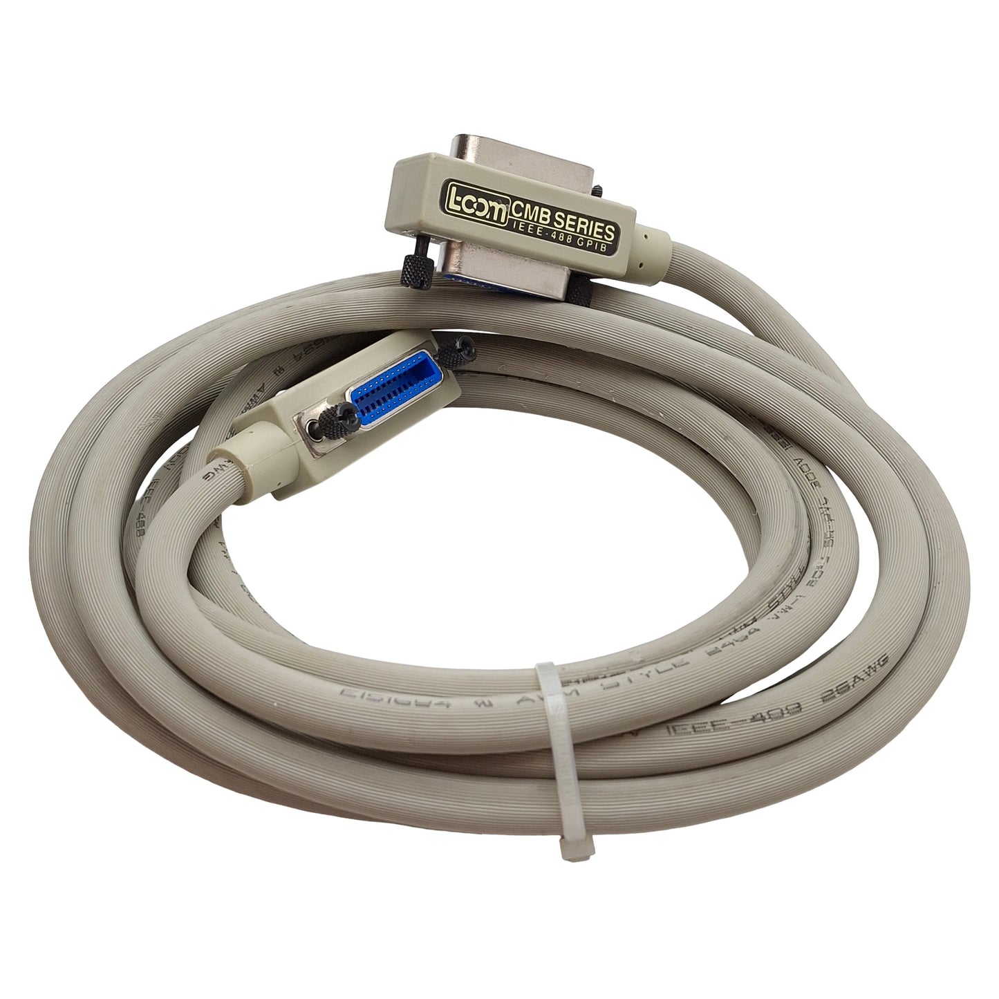 Used L-Com CMB24-3M Molded IEE-488 GPIB Cable Assembly, 24-Pin, Shielded, 3m Long
