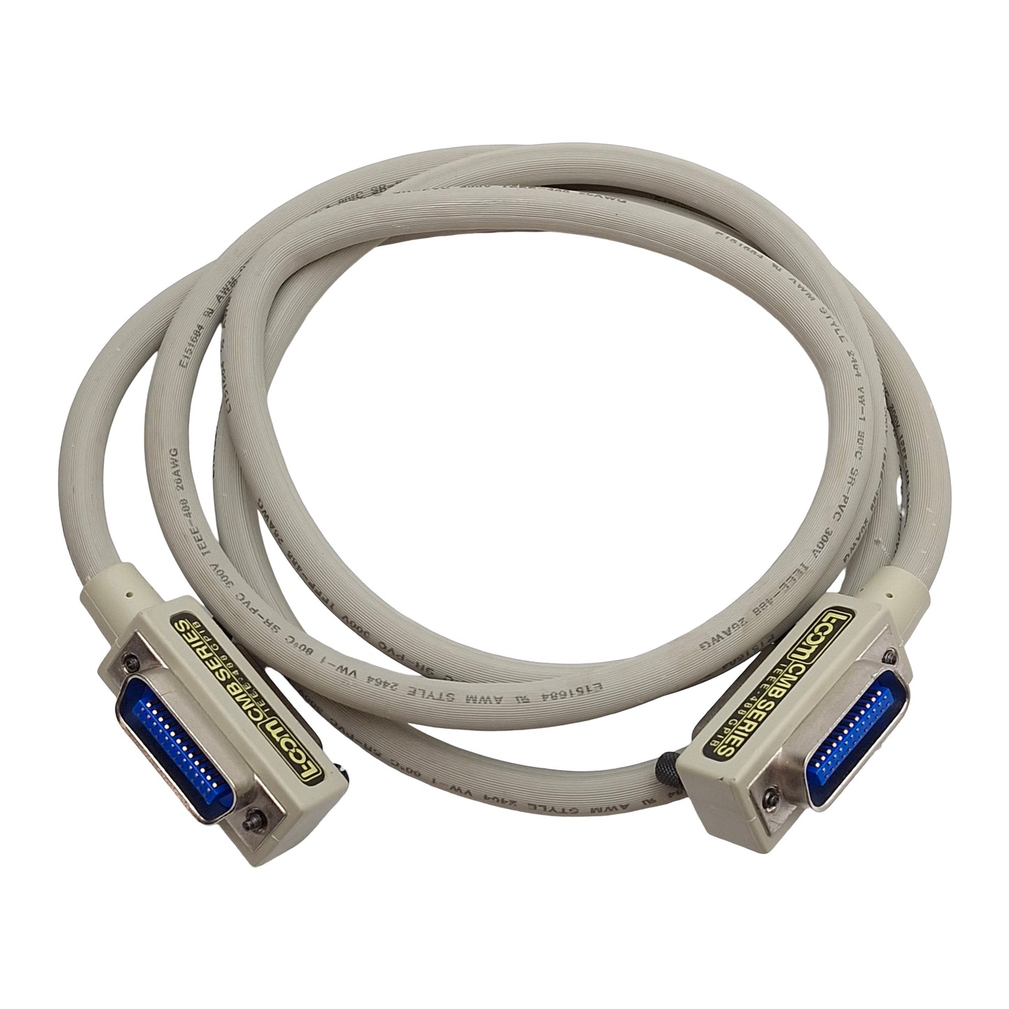 Used L-Com CMB24-2M Molded IEE-488 GPIB Cable Assembly, 24-Pin, Shielded, 2m Long