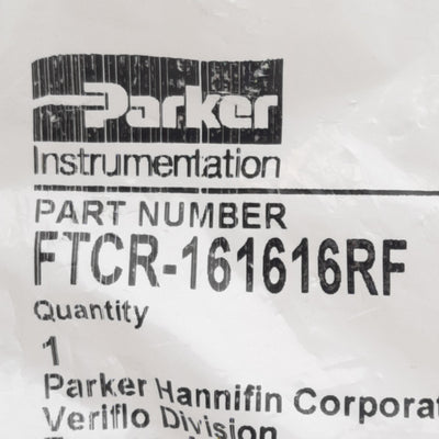 New Parker FTCR-161616RF Tee PFA Tube Fitting, ø1in x ø1in x ø1in Tube, 125psig