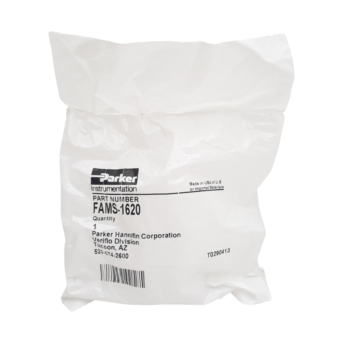 New Parker FAMS-1620 PFA Tube Fitting ø1in Tube x 1-1/4in NPT Straight Male, 125psig