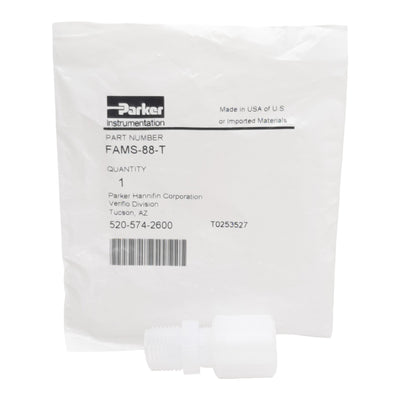 New Parker FAMS-88-T PFA Tube Fitting ø1/2in Tube x 1/2in NPT Straight Male, 125psig