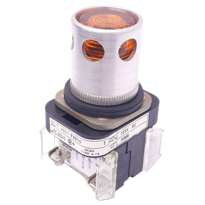 Used Allen Bradley 800T-PAD16 Amber Illuminated Pushbutton, ø30mm, 1NO 1NC, 600V 10A