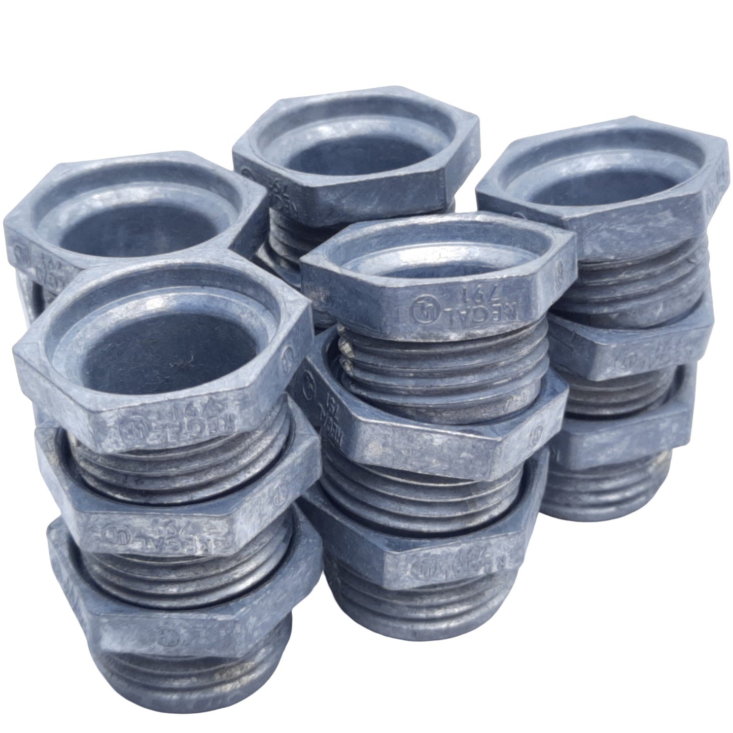 Used Lot of 15 Regal Fittings 791 Conduit Bushed Chase Nipple, Size 1/2"