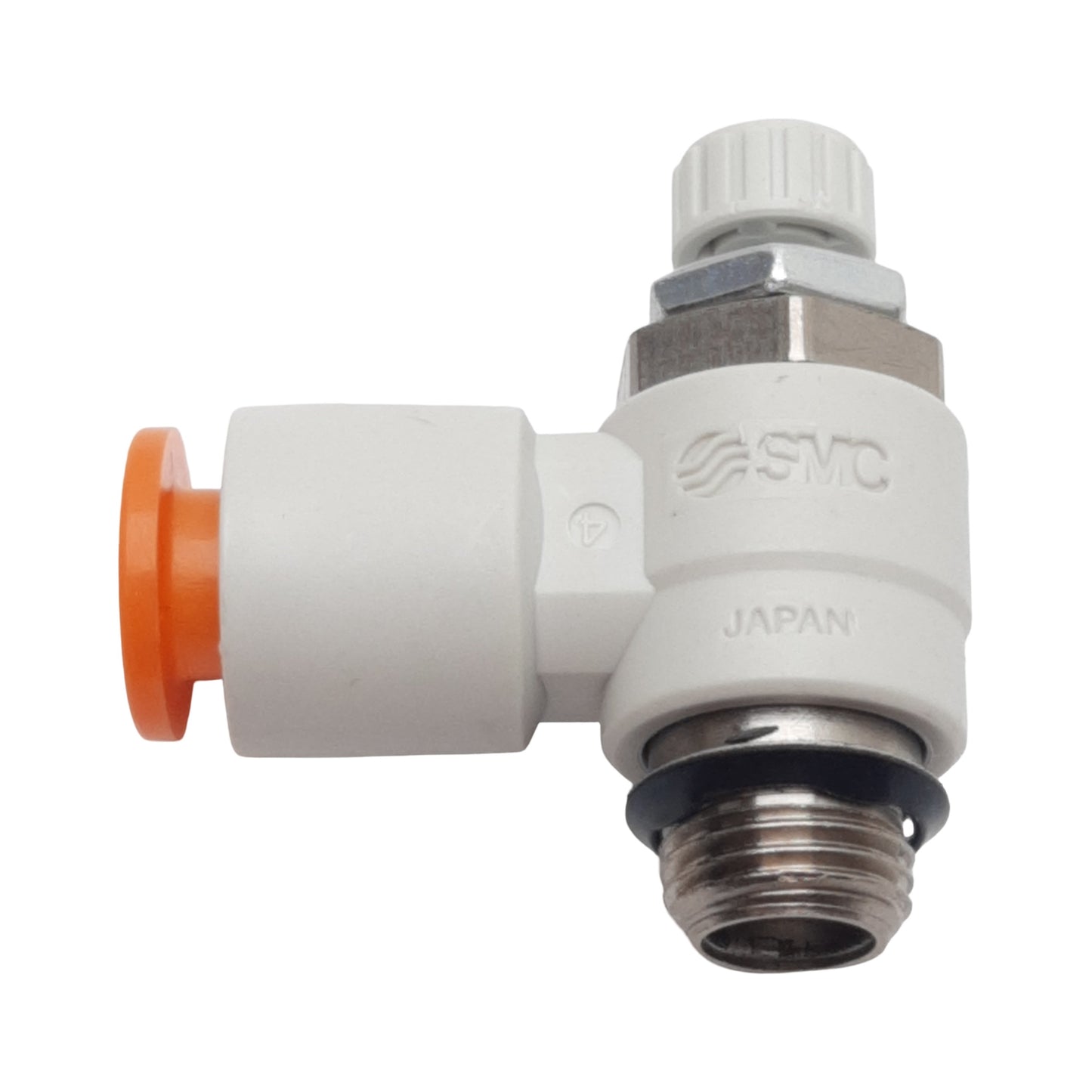 New Lot of 2 SMC AS2201F-U01-07 Flow Control Elbow Fitting, 1/8in Uni x 1/4in Tube