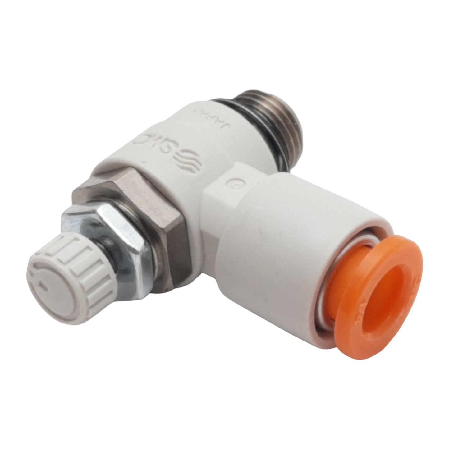 New Lot of 2 SMC AS2201F-U01-07 Flow Control Elbow Fitting, 1/8in Uni x 1/4in Tube