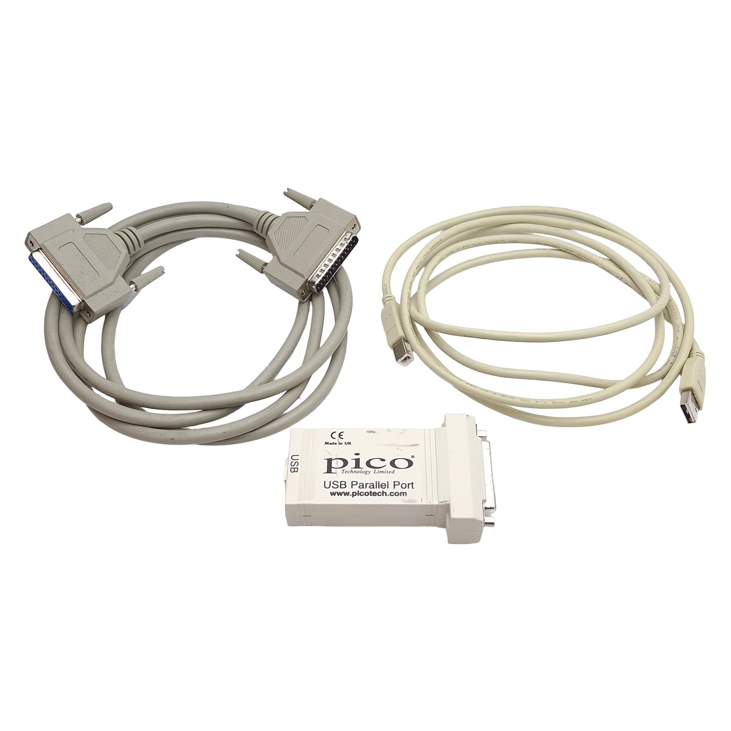 Used Pico HMY08-211 USB-to-Parallel Adapter w/ Cables, USB-B to D-Sub 25-Pin