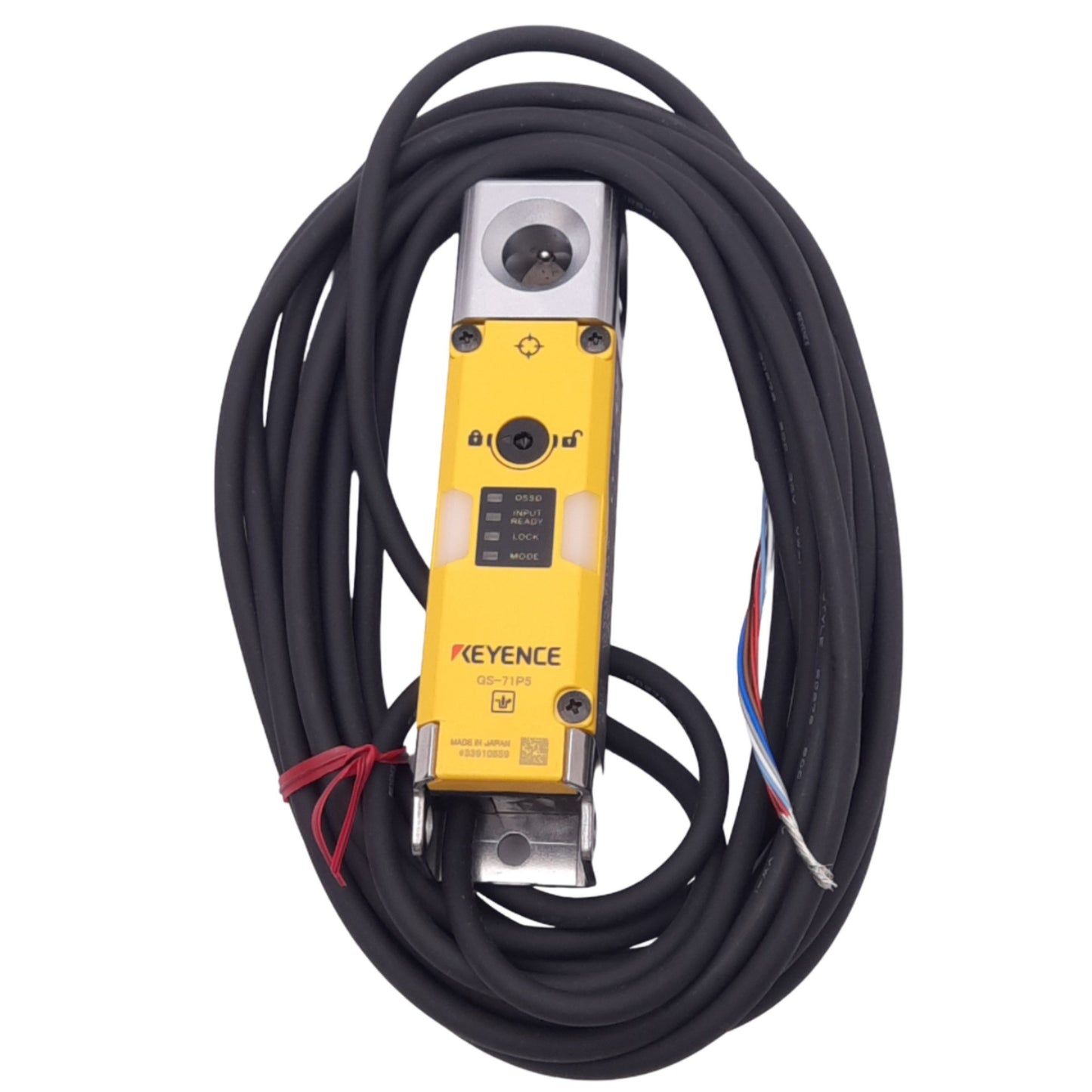 Used Keyence GS-71P5 Safety Interlock Switch, 150mA PNP Out, 2000N, 24VDC, 5m Cable