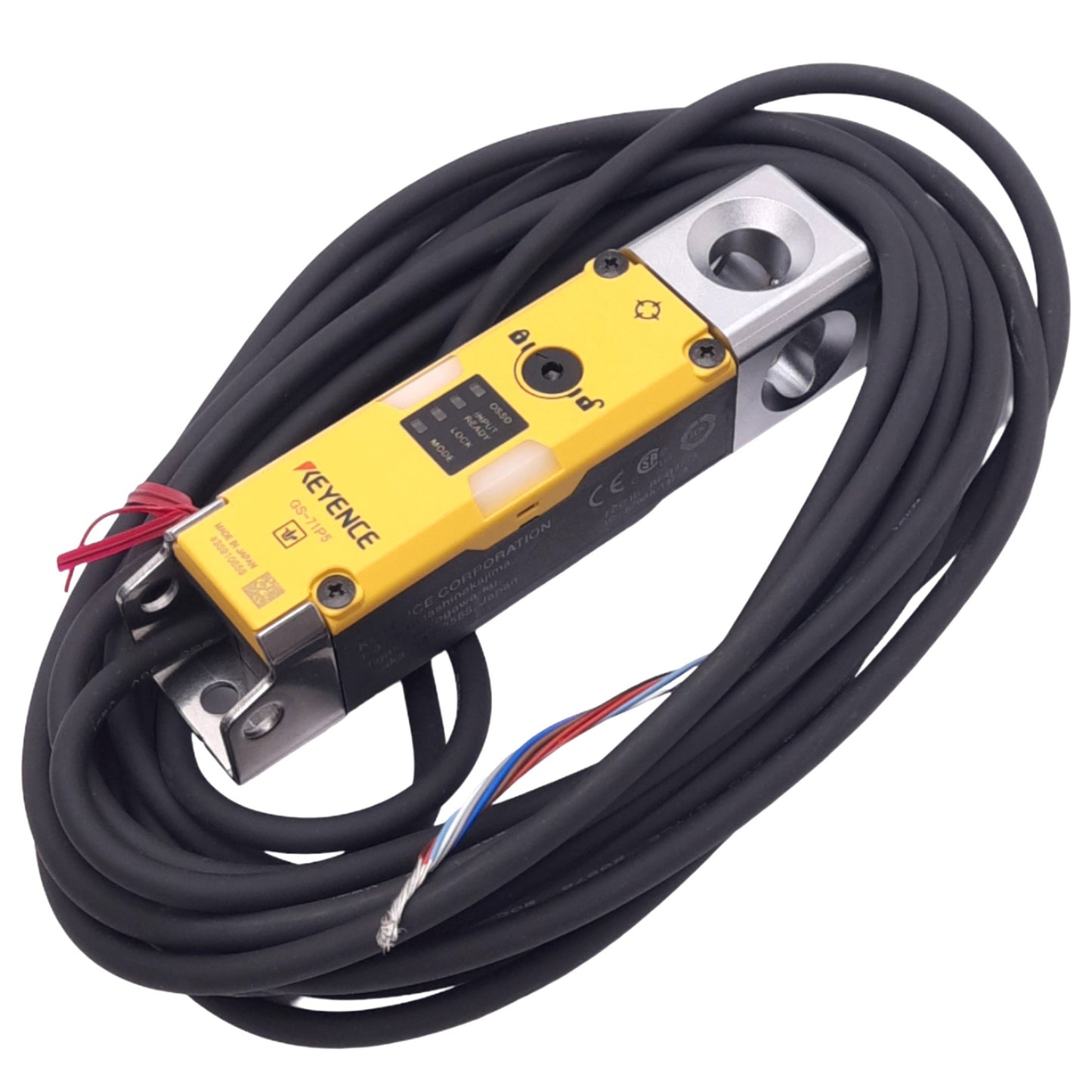 Used Keyence GS-71P5 Safety Interlock Switch, 150mA PNP Out, 2000N, 24VDC, 5m Cable