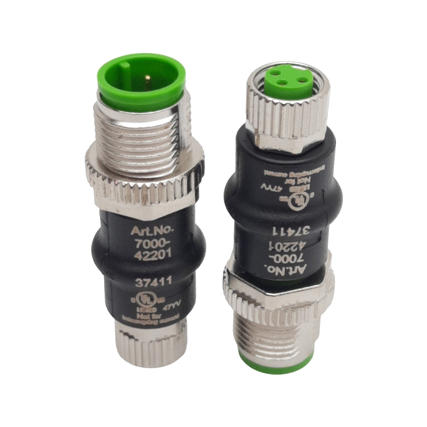 New Lot of 2 Murrelektronik 7000-42201-0000000 Connector, 3-Pin M12 M x 3-Pin M8 F