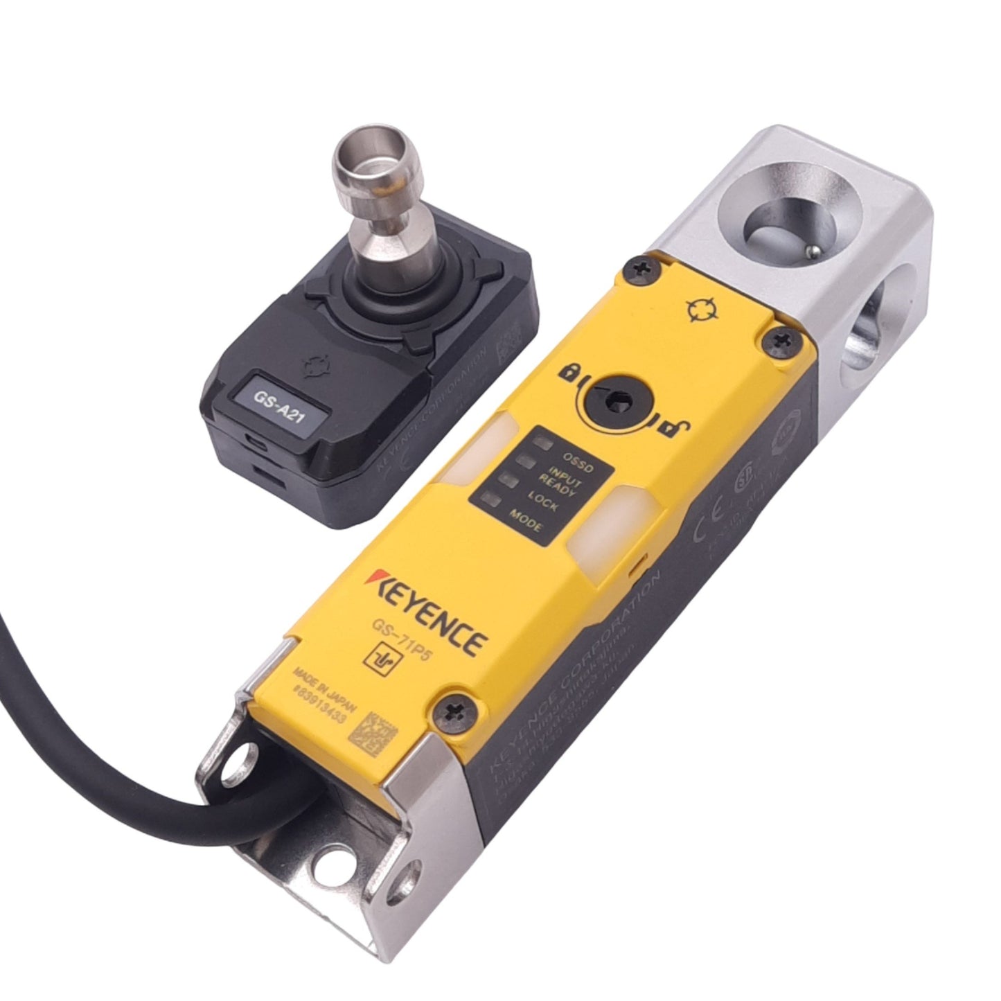 New Keyence GS-71P5 Safety Interlock Switch, PNP Out 150mA, 2000N, 24VDC, 5m Cable