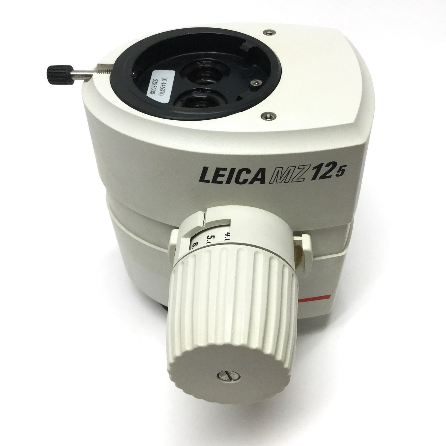 Used Leica 10446370 MZ12.5 Stereo Microscope Body Optics Carrier 0.8X to 10X Zoom Mag