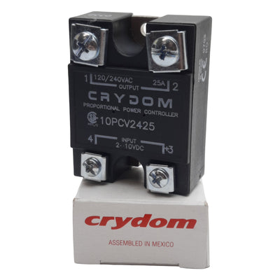 New Crydom 10PCV2425 Solid-State Relay, SPST-NO, 2-10VDC In, 25A 120/240VAC Out