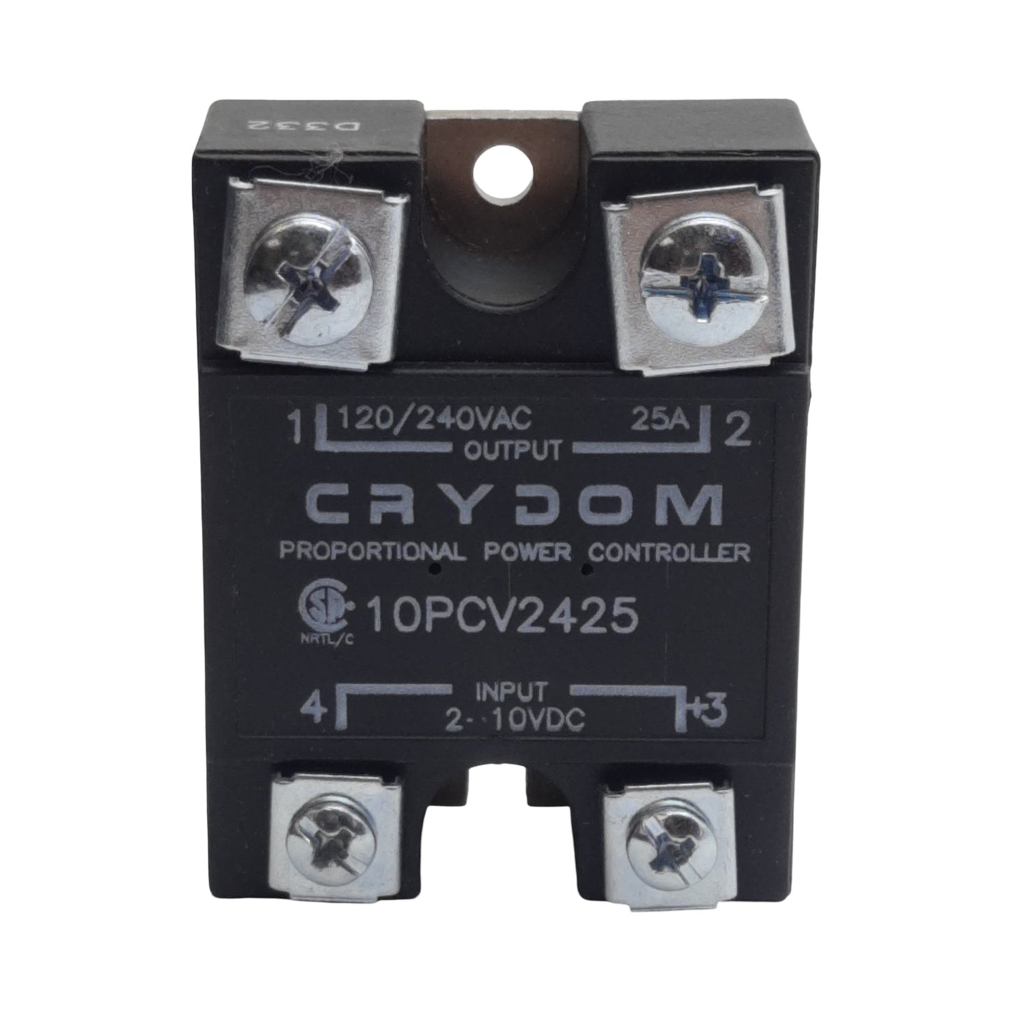 New Crydom 10PCV2425 Solid-State Relay, SPST-NO, 2-10VDC In, 25A 120/240VAC Out