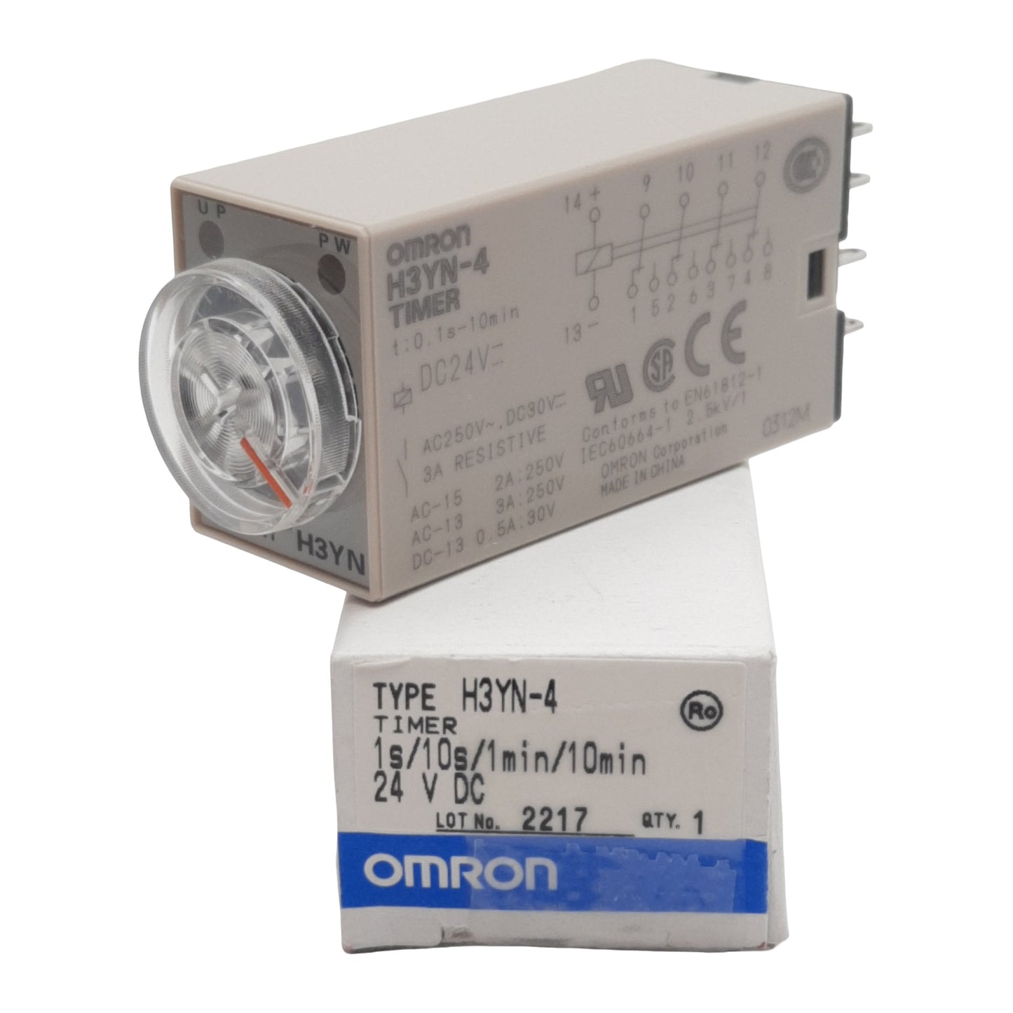 New Omron H3YN-4 Solid-State Timer, 0.1s-10min, 4PDT, 24VDC, 14-Pin Plug In