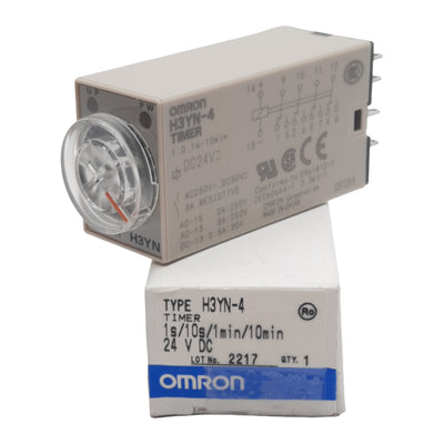 New Omron H3YN-4 Solid-State Timer, 0.1s-10min, 4PDT, 24VDC, 14-Pin Plug In