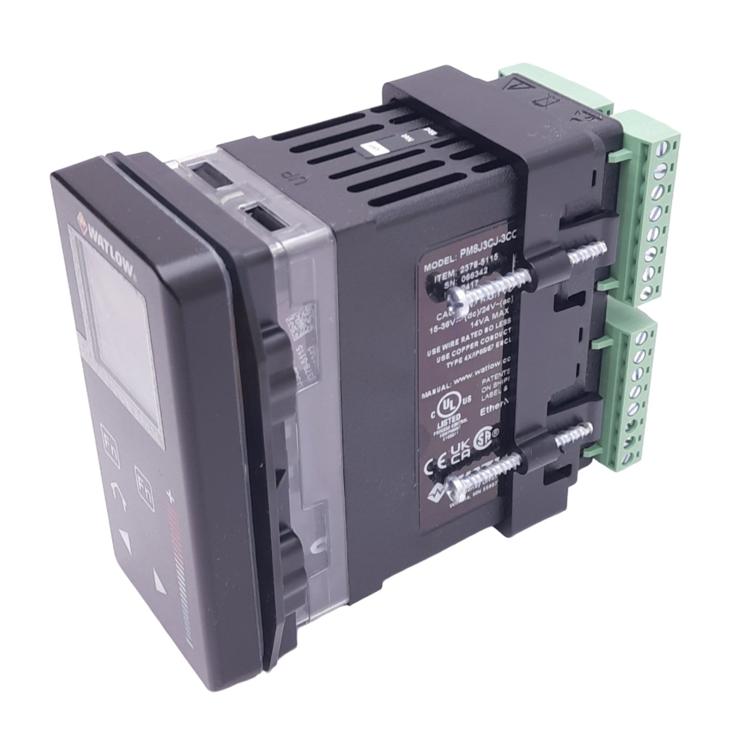 New Watlow PM8J3CJ-3CCJPWP PM Plus PID Controller w/ LCD Display, 24V, 1/8 DIN Panel