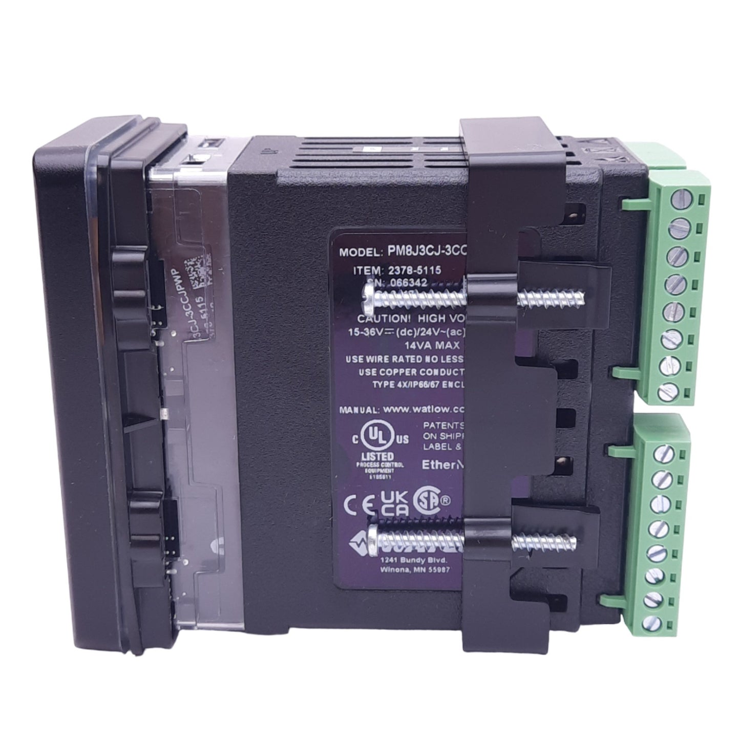 New Watlow PM8J3CJ-3CCJPWP PM Plus PID Controller w/ LCD Display, 24V, 1/8 DIN Panel