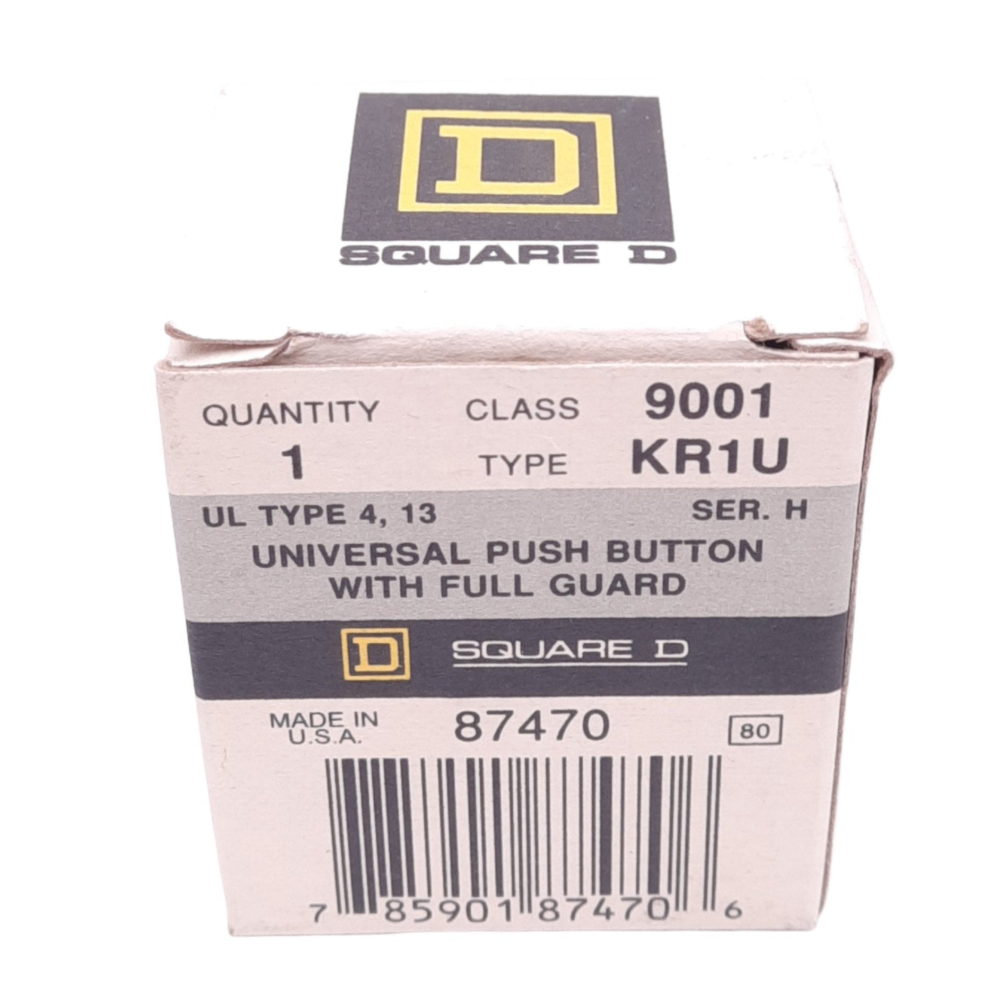 New Square D 9001KR1U Flush Push Button Momentary Switch w/ Guard, ø30mm Mounting