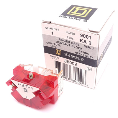 New Square D 9001KA3 Contact Block for 30mm Button, 1 Normally Closed, 600V 10A Max