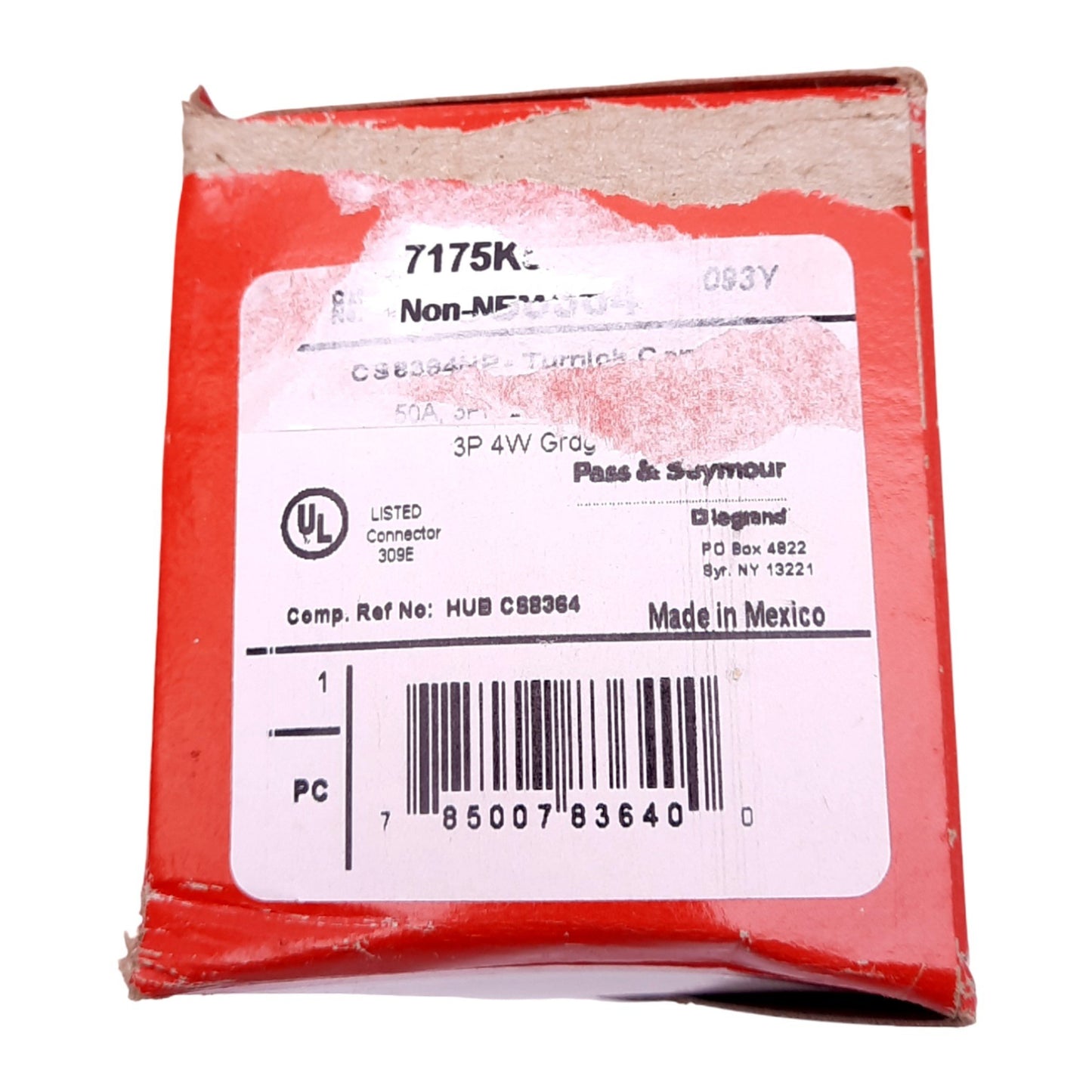 New Legrand CS8364 Turnlok Twist-Lock Female Connector, 3-Pole 4-Wire, 3-Phase, 250V