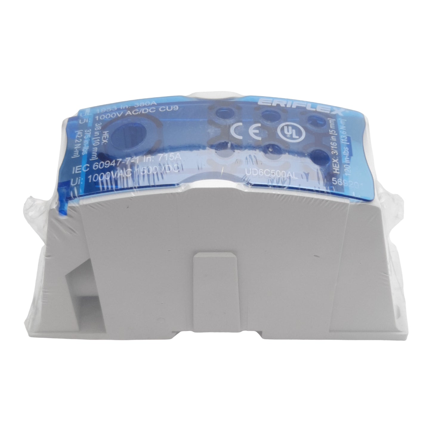 New nVent Eriflex UD6C500AL Distribution Block, 1-Pole, 380A 1000VAC/VDC, 1/6-Cable