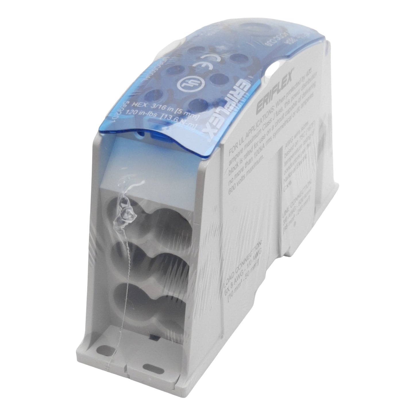 New nVent Eriflex UD6C500AL Distribution Block, 1-Pole, 380A 1000VAC/VDC, 1/6-Cable
