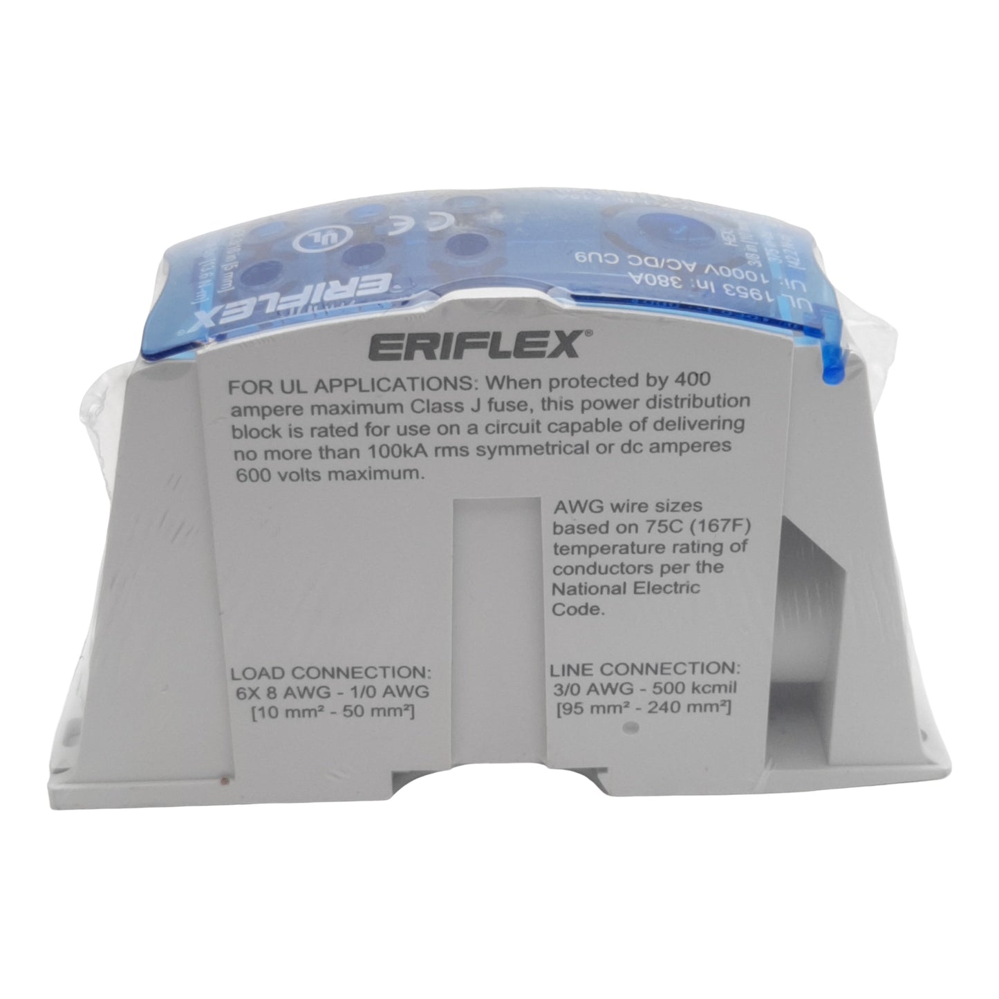 New nVent Eriflex UD6C500AL Distribution Block, 1-Pole, 380A 1000VAC/VDC, 1/6-Cable